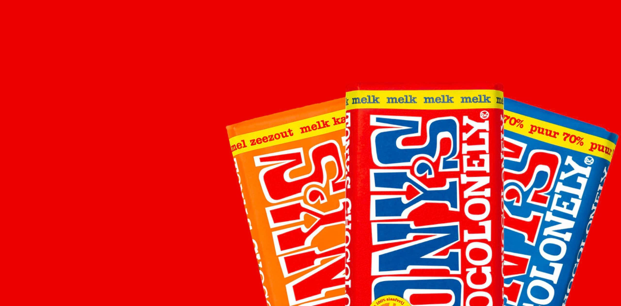 <h1>Tony's Chocolonely</h1><p>Tony's Chocolonely is niet alleen onweerstaanbaar lekker, maar maakt ook een einde aan de uitbuiting in de cacao-industrie. Deel je deze chocolade met de mensen om je heen? Dan deel je ook de missie van Tony's Chocolonely.</p>