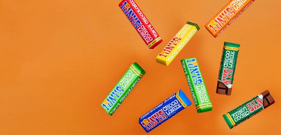Achtergrond met Tony's Chocolonely repen
