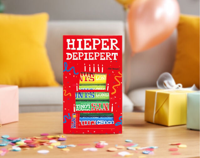 Een doosje van Tony's met 6 verschillende repen