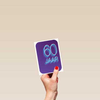Verjaardagskaart 60 jaar paars