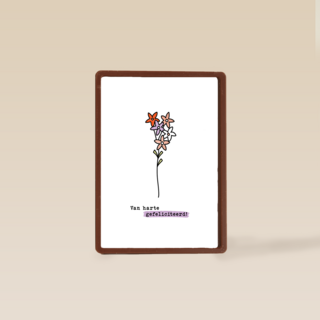 Verjaardagskaart Van Harte Gefeliciteerd Bloemetjes