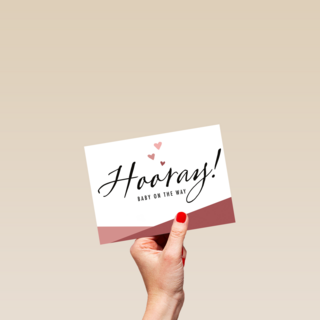 zwangerschap aankondiging hooray baby on the way