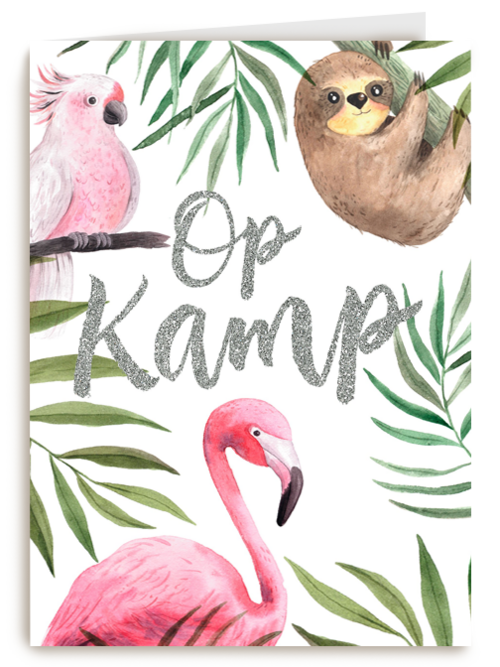 Op kamp kaart jungle dieren