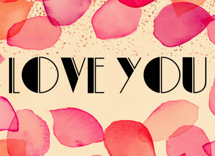 liefde kaart love you rozenblaadjes