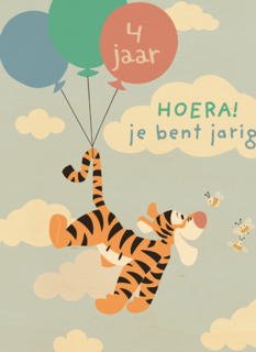 verjaardag kaart jongen winnie de poeh tijgertje ballonnen