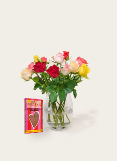 Brievenbusbloemen Rozen Taylor + Tony Chocolonely Recht Uit Mijn Chocohart