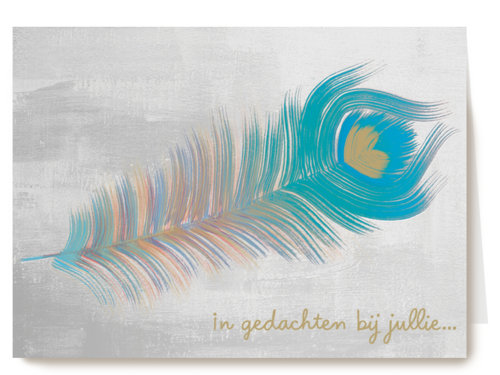 een hele mooie blauw pauwenveer in gedachten bij jullie