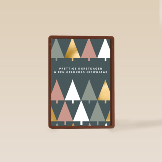 Kerstkaart zakelijk design kerstbomen