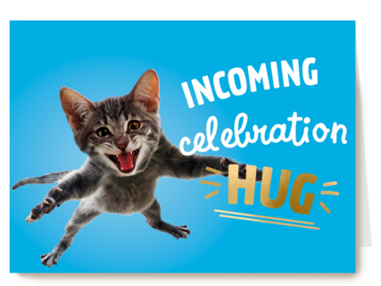 Felicitatie kaart man vrouw incoming celebration hug