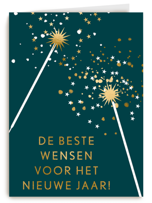 de beste wensen met gouden sterretjes op groen