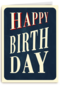 Verjaardagskaart happy birthday blauw