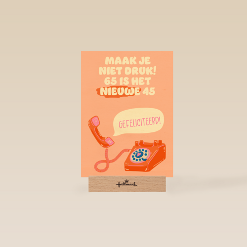 Verjaardagskaart 65 is het nieuwe 45