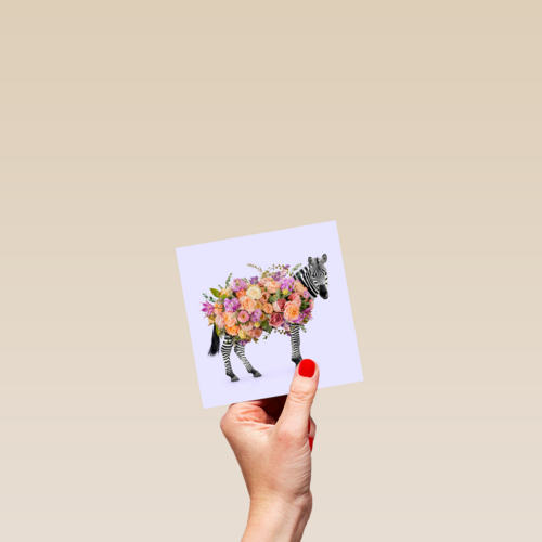 Moederdagkaart Zebra bloemen Paul Fuentes