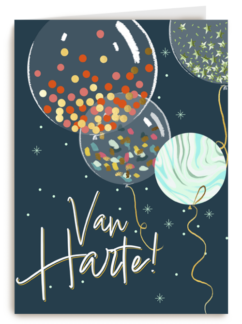 van harte met feestelijke ballonnen