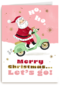 Kerstmis Kerstman Op Scooter