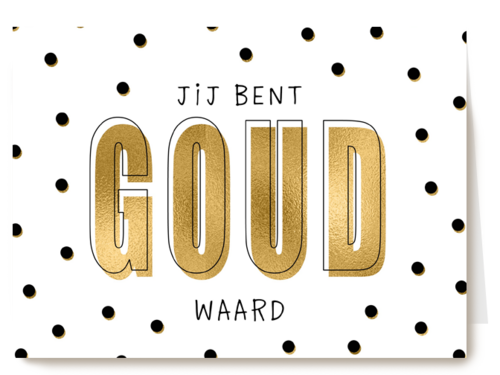 compliment kaart jij bent goud waard powervrouw