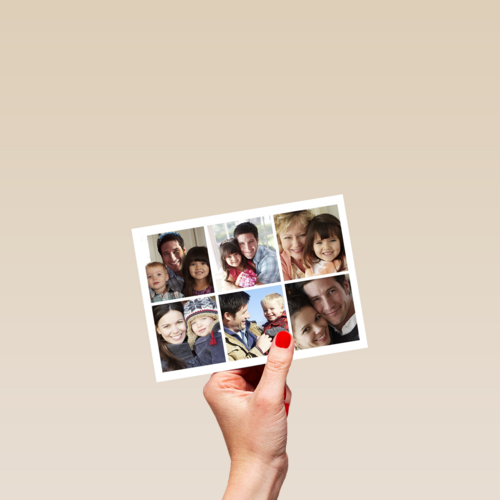 dubbele fotokaart zes gelijke foto