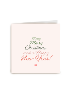 Kerstkaart stijlvol Merry merry Christmas xo