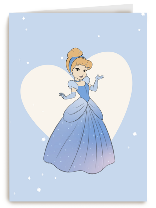 prinses kaart disney verjaardag blanco assepoester
