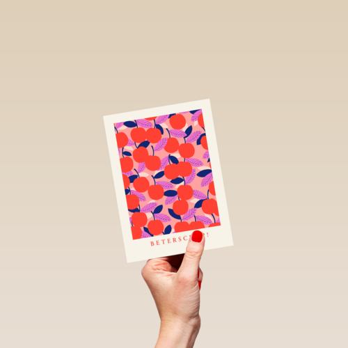 Beterschapskaart met rood fruit