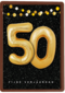 Verjaardagskaart leeftijden 50 ballonletters