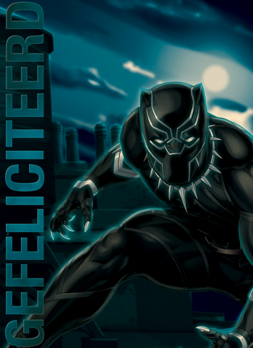Black Panther kaart gefeliciteerd