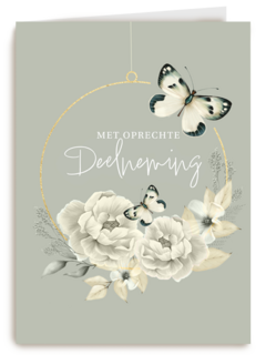 Oprechte deelneming met vlinders
