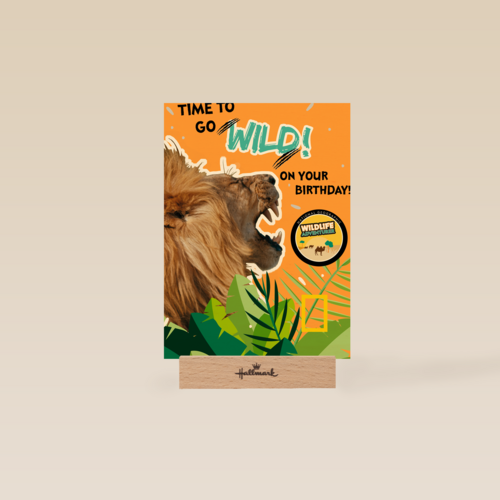 verjaardag kaart time to go wild