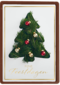 Kerstkaart klassiek wit met kerstboom