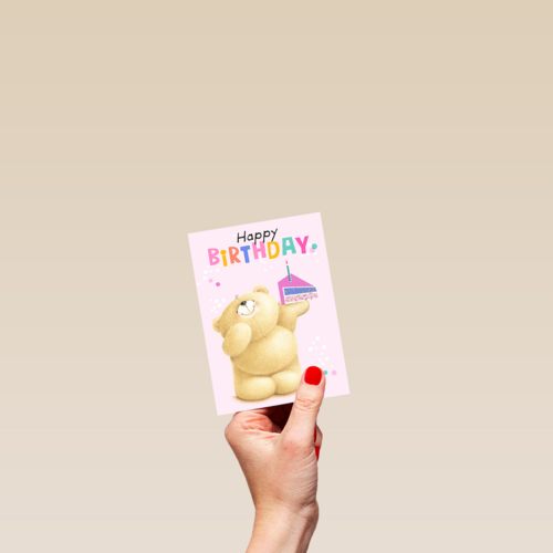 Forever Friends Happy Birthday cake pink