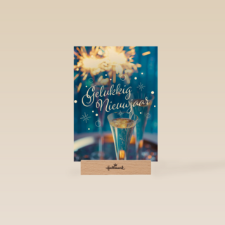 gelukkig nieuwjaar met sterretjes en bubbels