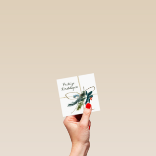 Kerstkaart klassiek kersttak met strik