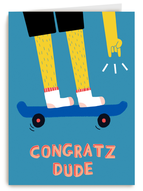 Verjaardagskaart skateboarder