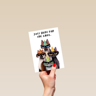 verjaardag kaart folio just here for the cake