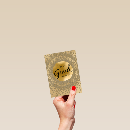 Moederdag kaart stijlvol jij bent goud waard