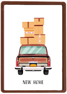 new home car with boxes