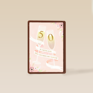 Huwelijkskaart 50 jaar getrouwd Champagne