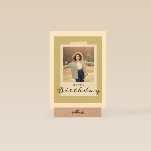 Happy Birthday fotokaart polaroid