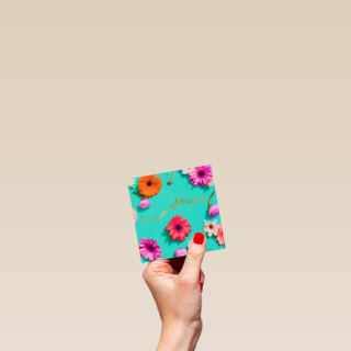 Verjaardagskaart groen met bloemen