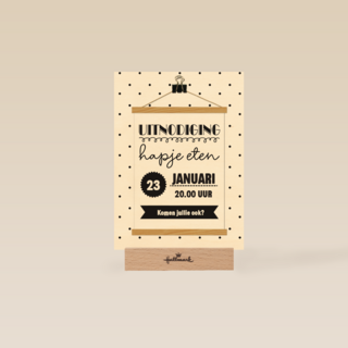 Uitnodiging etentje borrel hapje eten  