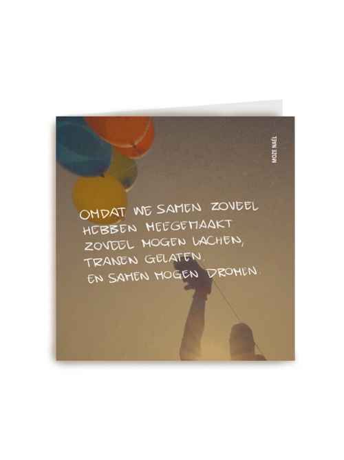 vriendschap kaart moze nael ballonnen