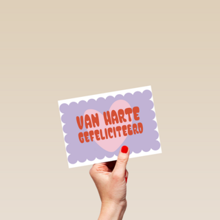 Verjaardagskaart Van Harte Gefeliciteerd paars