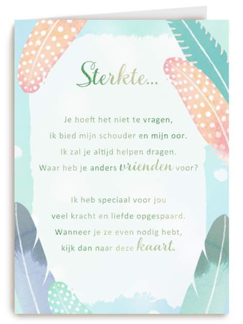 Sterktekaart Design veren More than words