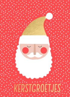 Kerstkaart met getekende kerstman