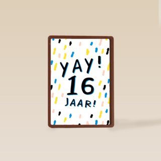 Verjaardagskaart yay 16 tiener jongen meisje