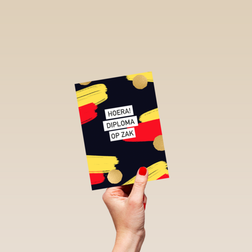 hoera diploma op zak met belgische vlag