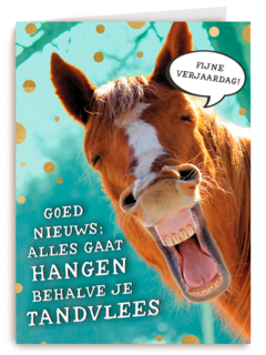 Goed nieuws alles gaat hangen verjaardagskaart