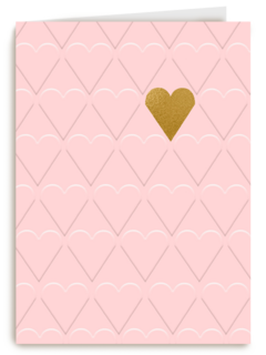 valentijnskaart stijlvol roze met gouden hart