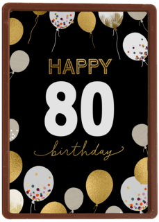 Verjaardagskaart ballonnen met leeftijd zwart