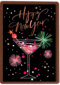 nieuwjaarskaart klassiek cocktailglas happy new year